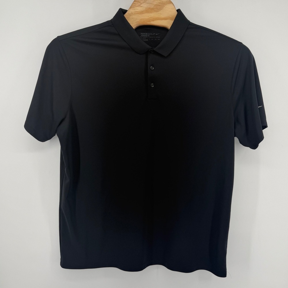 Nike Golf Polo Mens XXL Black Dri-FIT Standard Fit Short Sleeve Performance Top
